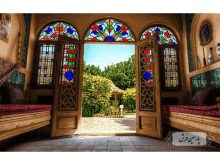 نخ و نقشه تابلو فرش درب سعادت