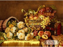 نخ و نقشه تابلو فرش طرح گل و میوه