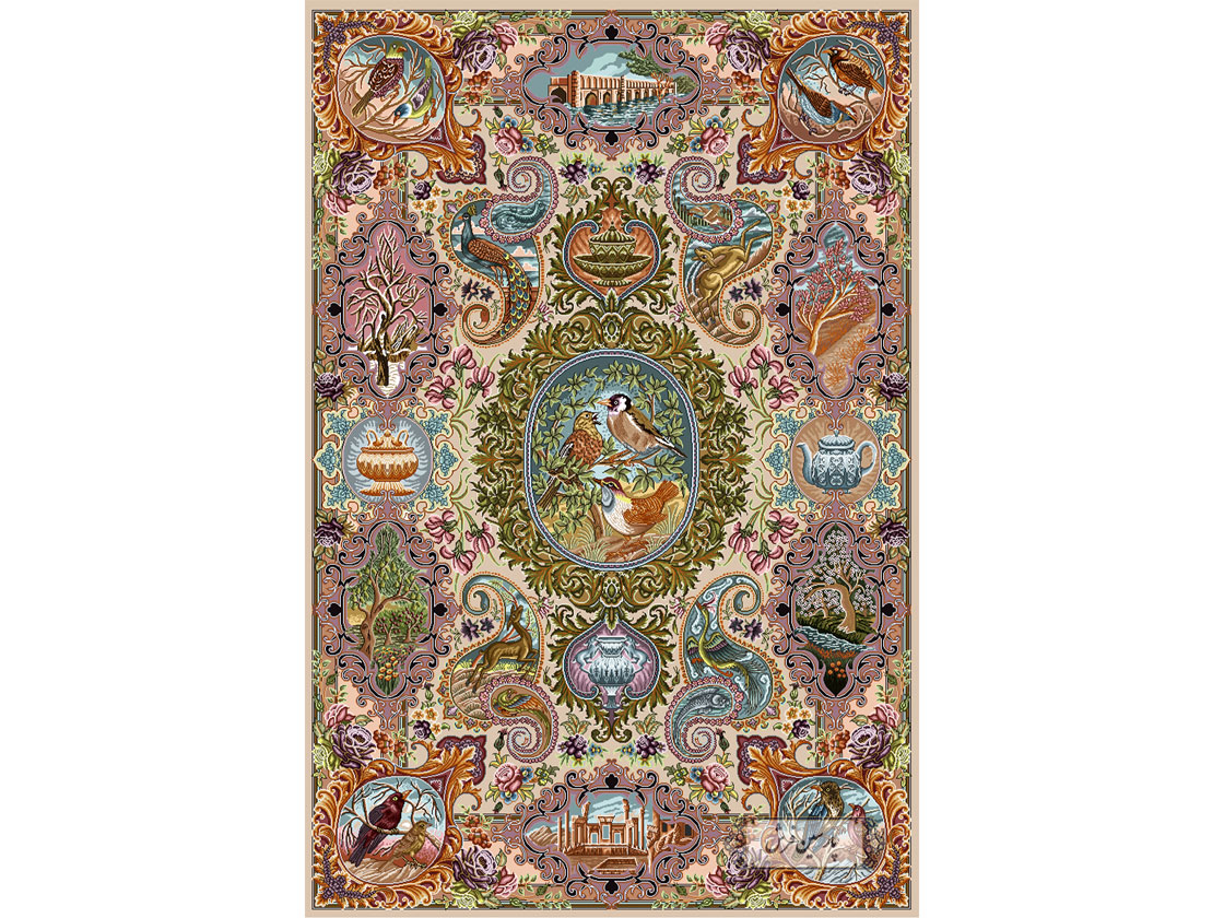 نخ و نقشه فرش و قالیچه نفیس با طرح زیبا
