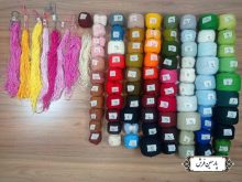 نخ و نقشه تابلو فرش طرح دختر نوازنده