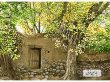 خرید نخ و نقشه تابلو فرش طرح کوچه باغ - کد NV719