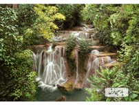 خرید نخ و نقشه تابلو فرش طرح آبشار در جنگل - کد NV723