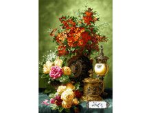 فروش نخ و نقشه تابلو فرش جام گلدان اشرافی - کد NG1423