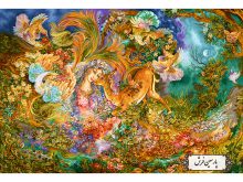 خرید نخ و نقشه تابلو فرش مینیاتور دایره هستی- کد NM5624