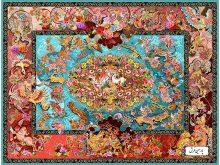 نخ و نقشه قالیچه نفیس تبریز - کد NZ2845