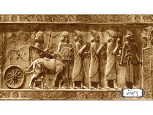 نخ و نقشه تابلو فرش تندیس سربازان هخامنشی - کد NT4236