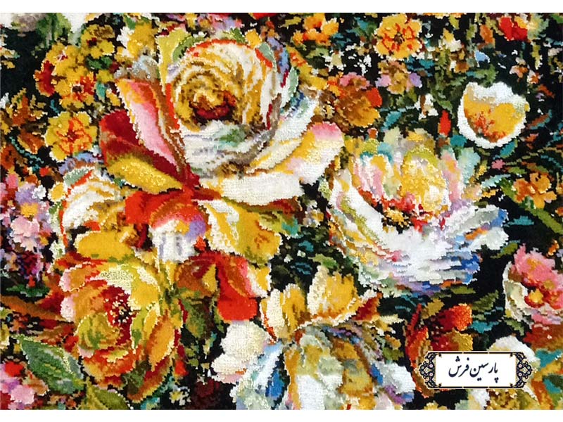 تابلو-فرش-دستباف-تبریز-گل-و-گلدان-کوچک-TG1403