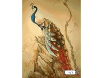 نخ و نقشه تابلو فرش طرح طاووس