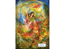 نخ و نقشه تابلو فرش مینیاتور استاد فرشچیان