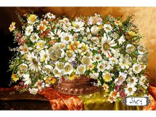نخ و نقشه تابلو فرش طرح گلدان مسی