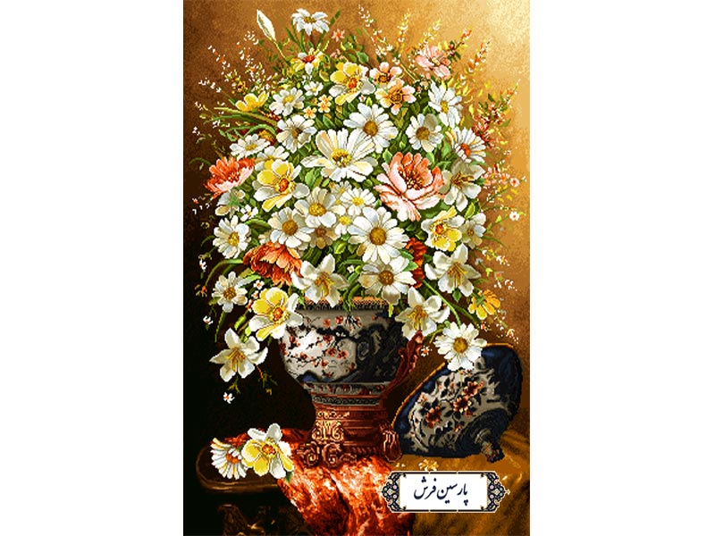 نخ-و-نقشه-تابلو-فرش-گلدان-قندانی نخ و نقشه تابلو فرش گلدان قندانی
