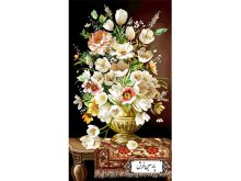 نخ و نقشه تابلو فرش طرح گلدان طلایی