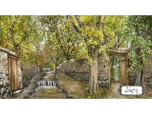 نخ و نقشه تابلو فرش طرح کوچه باغ