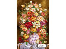نخ و نقشه تابلو فرش طرح گلدان ستونی