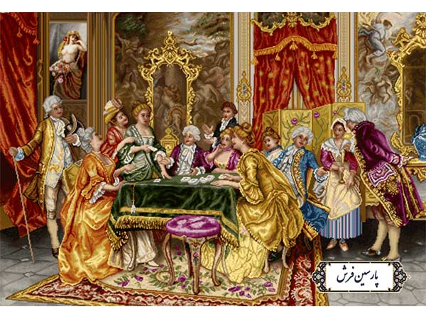 نخ-و-نقشه-تابلو-فرش-پاسور-باز-کوچک نخ و نقشه تابلو فرش پاسور باز کوچک