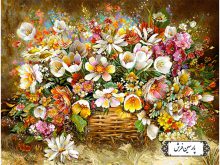 نخ و نقشه تابلو فرش طرح سبد گل ها - کد NG1631