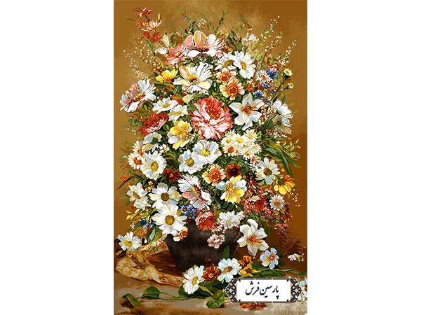 نخ-و-نقشه-تابلو-فرش-گلدان-گل-های-زیبا نخ و نقشه تابلو فرش گلدان گل های زیبا