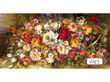 نخ و نقشه تابلو فرش طرح سبد گل ریخته - کد NG1638