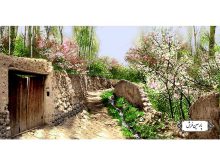 نخ و نقشه تابلو فرش طرح کوچه باغ - کد NV958