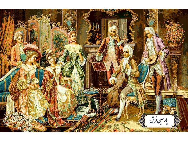 نخ-و-نقشه-تابلو-فرش-طرح-کلاس-موسیقی-NF2345 نخ و نقشه تابلو فرش طرح کلاس موسیقی - کد NF2345