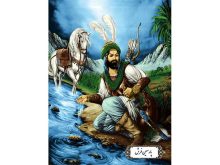 نخ و نقشه تابلو فرش طرح حضرت ابوالفضل (ع) - کد NR145