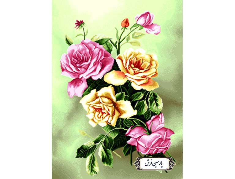 نخ-و-نقشه-تابلو-فرش-دسته-گل-رز-کوچک--NG1664 نخ و نقشه تابلو فرش دسته گل رز کوچک - کد NG1664
