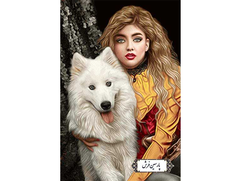 نخ و نقشه تابلو فرش طرح دختر و گرگ – کد NC6441