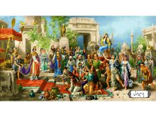 نخ و نقشه تابلو فرش تاجگذاری حضرت سلیمان و ملکه سبا